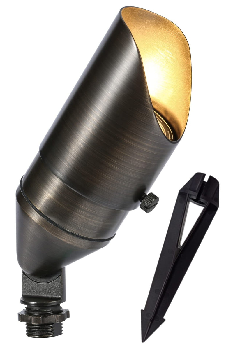 LED Spot Lights Outdoor Landscape Lighting 118 - Solid Brass Spotlight LED Yard Lights Security Landscape Lights for Beautiful Bright Long Lasting Home Garden Area Deck Lighting (No Bulb)