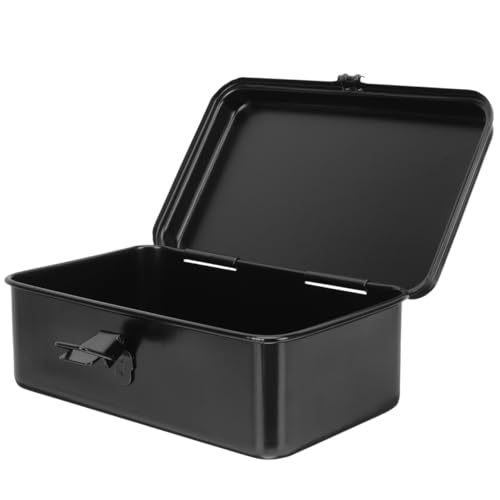 DOITOOL Small Tool Box Organizer Metal Toolbox for Small Parts Screwdrivers Screws and Tool Parts Buckle Closure Portable Storage Case for Home Garage Workshop 7.87 X 4.92 X 3.07 in