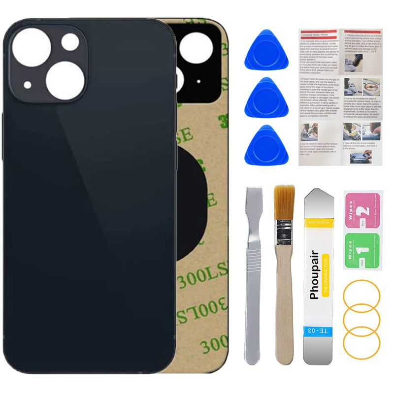 OEM Rear Back Glass Replacement for iPhone 13 6.1 Inches with Professional Repair Tool Kit (Midnight/Black) Midnight