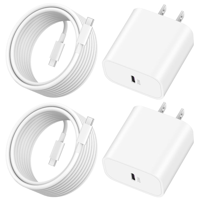 20W Apple USB C Fast Charger for iPad Pro 12.9/11 inch 2022/2021/2020/2018, iPad Air 5th/4th, iPad 10th Generation/Mini 6, 2Pack Type C Fast Wall Charger Block with 10FT Long USB C to C Charging Cable 10FT iPad charger 2Pack