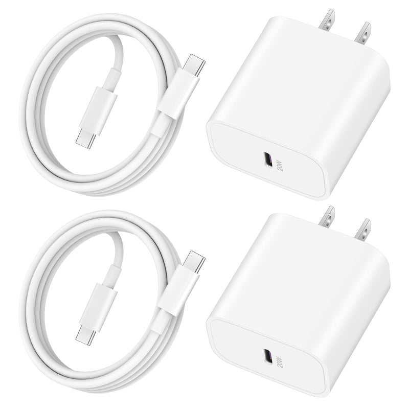 20W Apple USB-C Fast Charger for iPad Pro 12.9/11 inch 2022/2021/2020/2018, iPad 10th Generation/Mini 6, iPad Air 5th/4th, Pixel 7/6/5/4, 2Pack PD Type C Fast Charger Block with 3FT USB C to C Cable 3FT iPad charger 2Pack