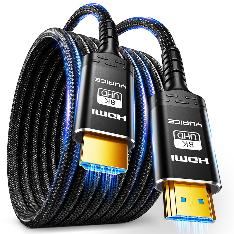 10K 8K 4K HDMI 2.1 Cable 25FT, Ultra High Speed 48Gbps Braided Cord, 8K@60Hz 4K@120Hz, HDCP 2.2 & 2.3, HDR10, DTS:X Compatible with Roku TV/PS5/Xbox/HDTV/Blu-ray 8K-25FT