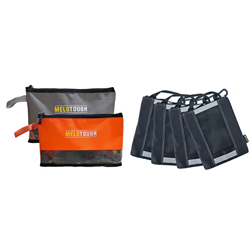 Melo Tough Multi Small Tool Pouch Zipper Bag + Canvas Fastener Bag Small Tool Pouches with Carabiner Clip
