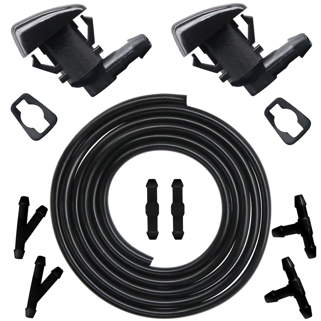 Windshield Washer Nozzles Wiper Spray Kit Replacement Fit For 07-17 GMC Acadia, 09-17 Chevrolet Traverse,07-10 Saturn Outlook, 07-11 Buick Enclave .OEM #: 25823360.