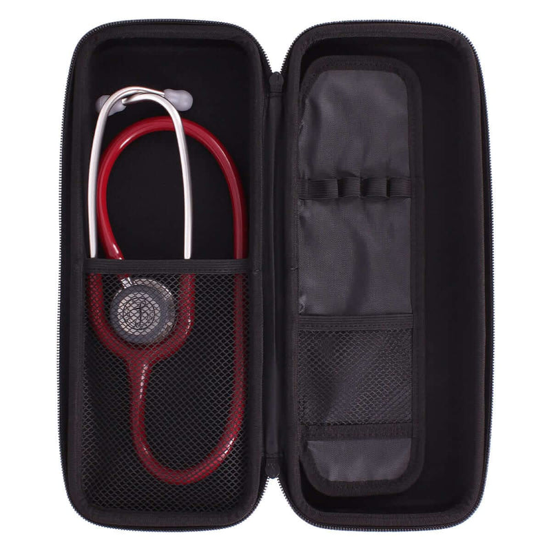Stethoscope Bag "S-Pack" - Hard Cover Bag for All Standard Stethoscopes, Intermediate Pocket for Diagnostic Lights, High-Quality Waterproof Material, Dimensions: 31.5 x 12 x 6.5 cm