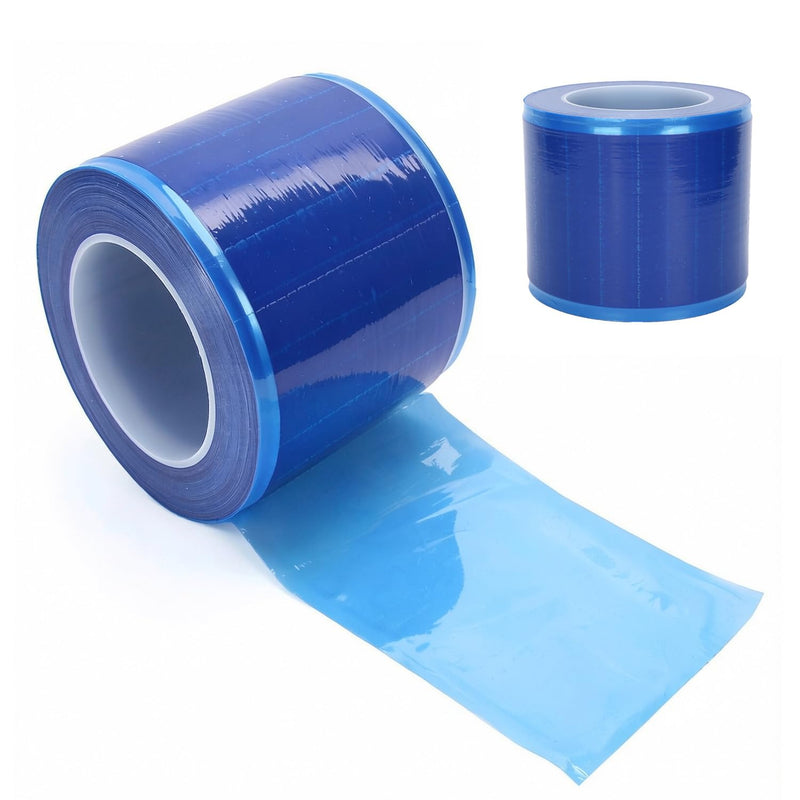 Barrier Film Blue, Tattoo Barrier Film Roll, 3.9 x 4.7 Inches, 1200 Sheets Plastic Barrier Film Tape for Medicine, Tattoo (Blue Transparent) blue, transparent