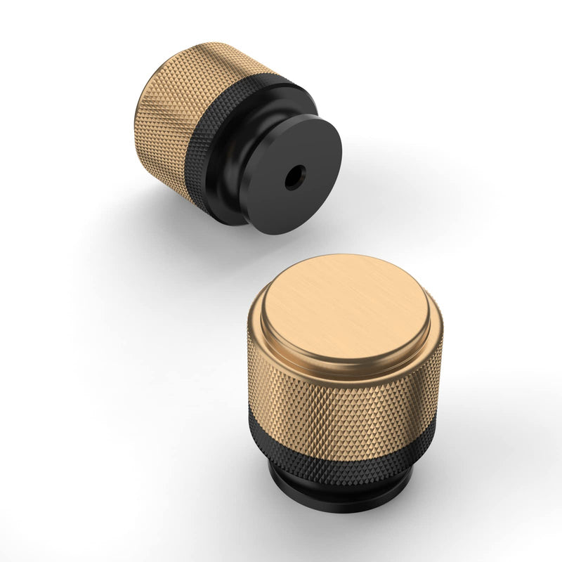 Amerdeco 10 Pack Champagne Bronze Black Knurled Cabinet Knobs Kitchen Cabinet Pulls for Drawer Dresser, Cupboard and Wardrobe ZH040 10 Pack Knob