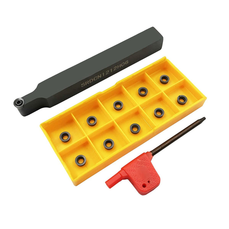 11PCS RCMT060204 MO R3 Round Carbide Inserts Milling Cutter with SRDCN 1212H06 1/2” / 12mm Round Carbide Metal Lathe Tools Indexable Turning Tool Milling Insert Holder Lathe Cutting Tools Srdcn1212h06 + Rcmt060204