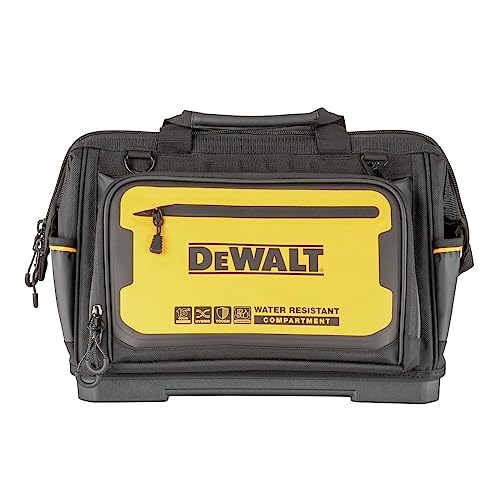 DEWALT Tool Bag, Water Resistant, Hard Bottom, 16-inch, Professional Tool Tote (DWST560103) 16" Open Mouth Tool Bag