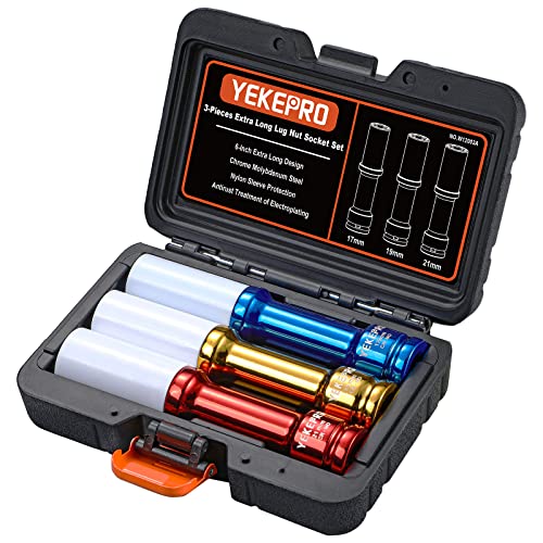 1/2" Drive Lug Nut Socket Set 17 19 21mm Thin Wall Impact XL 3Pc (17,19,21mm)
