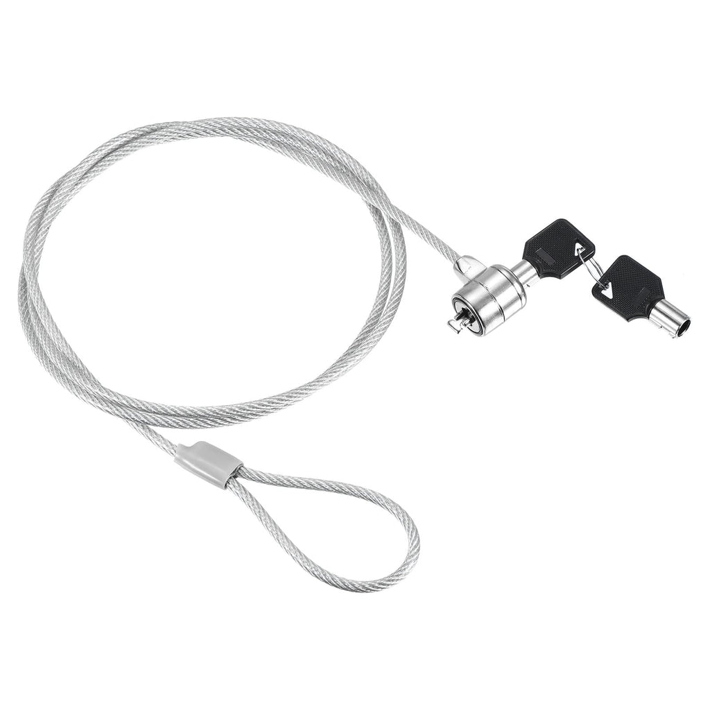 PATIKIL Laptop Cable Lock 4 Ft Security Cable, Hardware Anti Theft Lock with 2 Keys for Computer Monitors Notebook Other Devices, Silver 1 1.2m