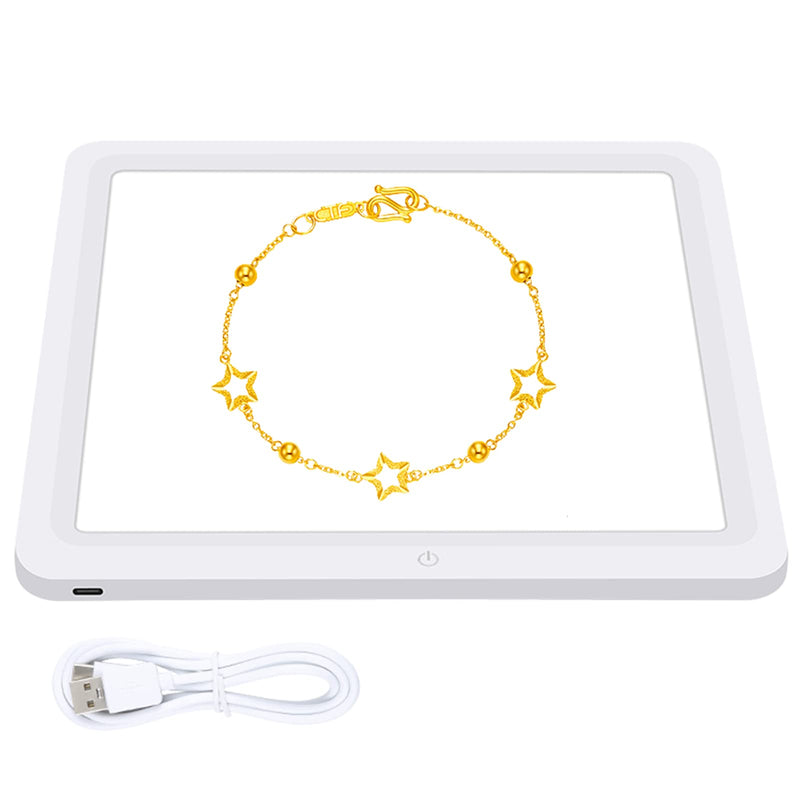 PULUZ 29cm Photography Shadowless Light Panel Ultra Bright LED Fill Light Background Panel Touch Bottom Light Photo Box Light with USB-C Power Suitable for Jewelry Cosmetic Handicraft Shooting 11.4'' x 11.4''inch / 29cm