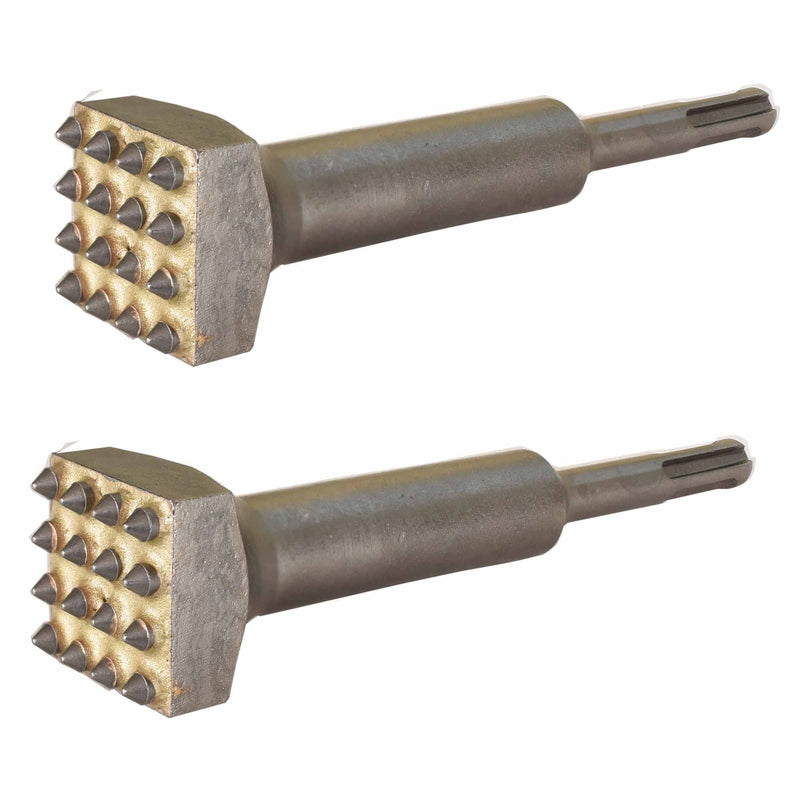 5 5/8 in. x 1 1/4 in. 16 Tips Concrete Repair Patch Prepare SDS Plus Chisel, 1 1/4 Inch Square Head SDS Plus Bush Hammer Drill Bit for Rotary Hammer (Pack of 2)