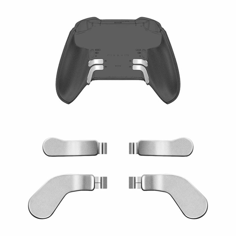 Mcbazel Metal Stainless Steel Paddles Trigger for Xbox Elite/Xbox Elite 2, Replacement Parts Accessories Kits Metal Paddles Compatible with Xbox Elite/Xbox Elite 2 Controller - 4 Pcs (Silver)