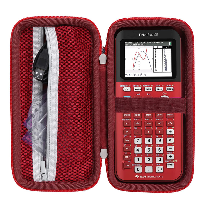 Khanka Hard Travel Case Replacement for Texas Instruments TI-83 Plus/TI-84 Plus/TI-84 Plus CE Color Graphing Calculator, Case Only (Radical Red)