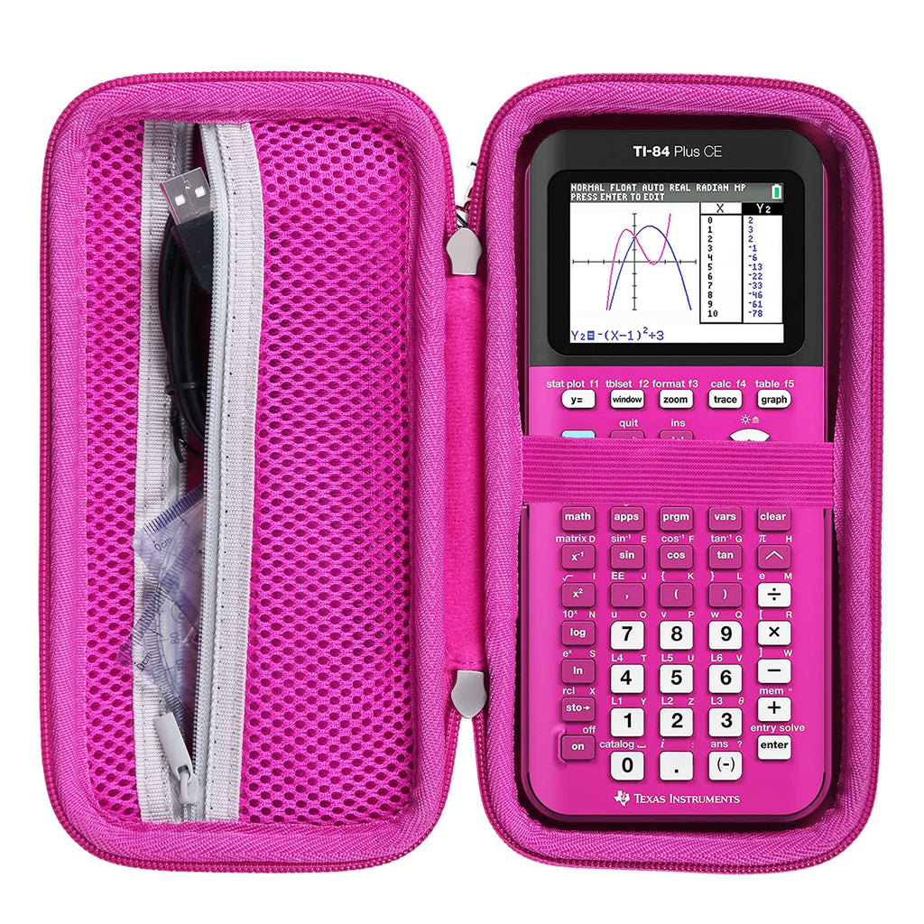 Khanka Hard Travel Case Replacement for Texas Instruments TI-83 Plus/TI-84 Plus/TI-84 Plus CE Color Graphing Calculator, Case Only (Positively Pink) Pink 2