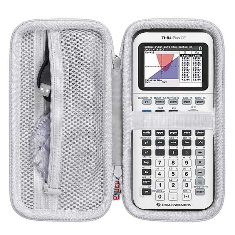 Khanka Hard Travel Case Replacement for Texas Instruments TI-83 Plus/TI-84 Plus/TI-84 Plus CE Color Graphing Calculator, Case Only (Bright White)