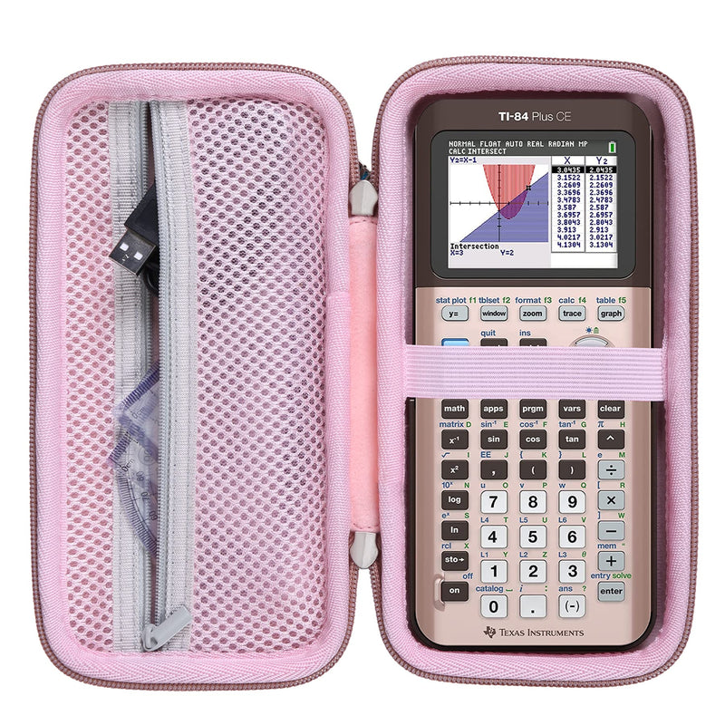 Khanka Hard Travel Case Replacement for Texas Instruments TI-83 Plus/TI-84 Plus/TI-84 Plus CE Color Graphing Calculator, Case Only (Rose Gold) Rose Gold