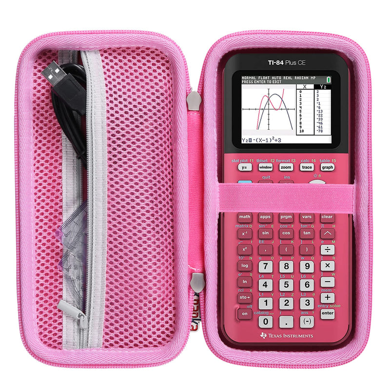 Khanka Hard Travel Case Replacement for Texas Instruments TI-83 Plus/TI-84 Plus/TI-84 Plus CE Color Graphing Calculator, Case Only (Positively Pink)