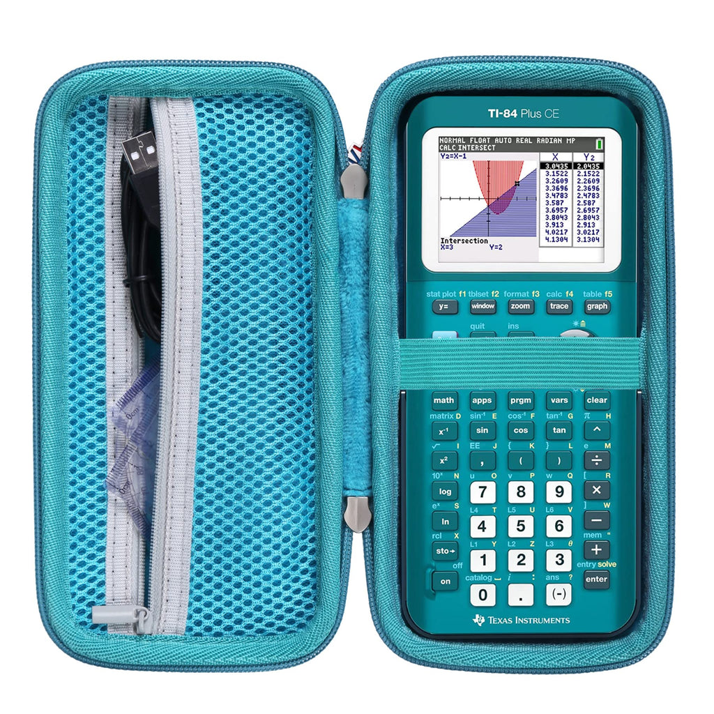 Khanka Hard Travel Case Replacement for Texas Instruments TI-83 Plus/TI-84 Plus/TI-84 Plus CE Color Graphing Calculator, Case Only (Teal) Green