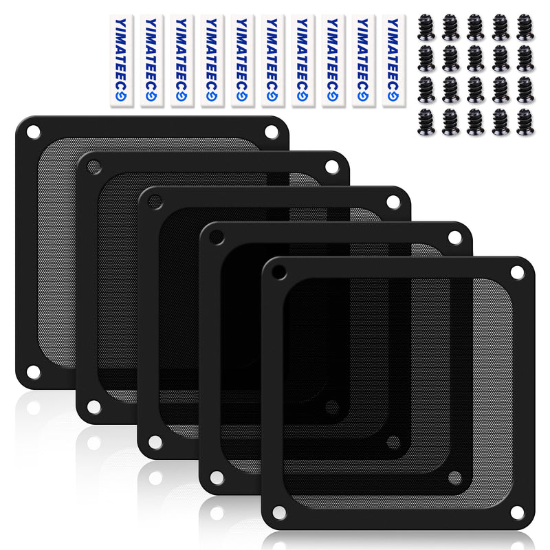 Dust Filter PC 140mm -5Pack Magnetic Fan Dust Mesh Filter for Computer Cooler Fan/PSU/Routers, PVC 50 Mesh PC Case Screen Dustproof Vent Filter Cover Fan Grills (PVC, 140 * 140mm, 5pcs, Black) 5pcs - PVC PRO