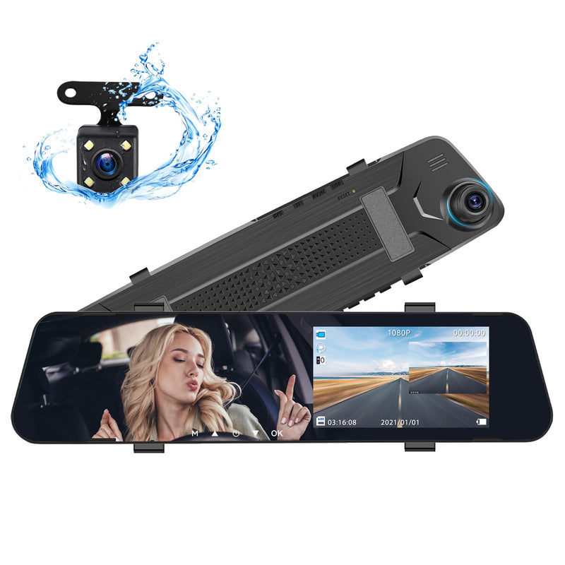 4.5" Mirror Dash Cam Backup Camera 1080P FHD Front and Rear View Mirror Camera for Cars Dual Lens Cam Loop Recording 170°Wide Angle G-Sensor Parking Assistance 4.5"