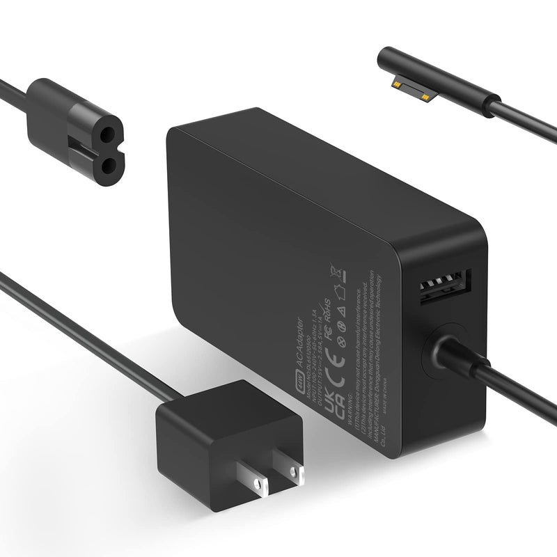 Surface Go Charger, 44W Power Supply Adapter Compatible with Microsoft Surface Go 2 1, Surface Laptop go 3 2,Surface Book 2, Surface Pro 7 Pro X,Works with 36W 24W 44W Dark