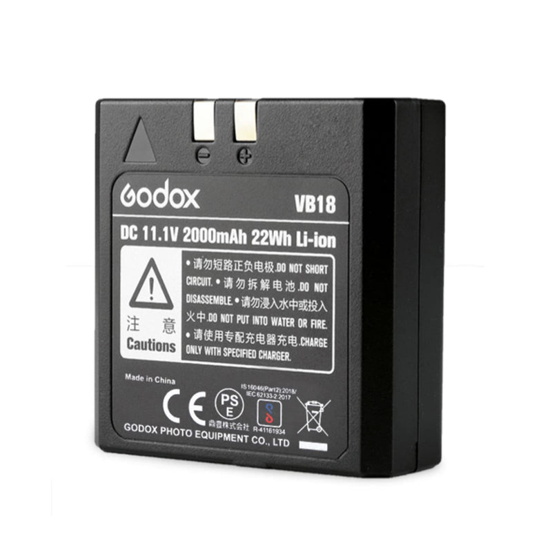 GODOX VB18 11.1V 2000mAh Rechargeable Lithium-ion Li-ion Battery Pack V850 V850II V860 V860II-C V860II-N V860II-S V860II-F V860II-O On Camera Flash Speedlight (VB18 Battery, Improved)