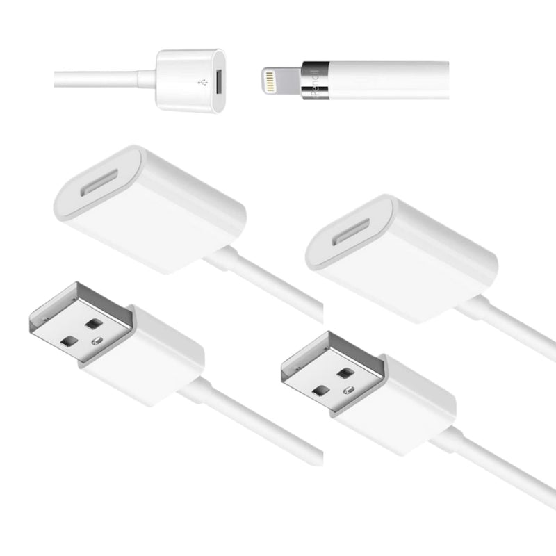Design for Apple Pencil 1st Generation Charger, 3.3FT 2 Pack iPencil 1 Charger Adapter Extend Your i Pad Battery Life & Avoid Female Plug Break 3.3 FT