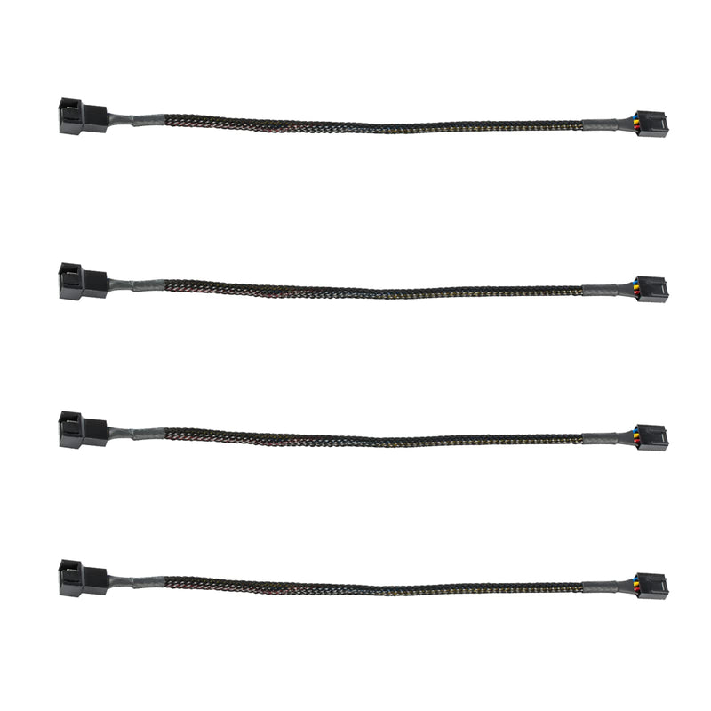 4-Pin PWM Fan Splitter Cable,10.6 inch PC Fan Extension Cable, CA PWM Fan Extension Cable, for Computer ATX Case 4-Pin/3-Pin Cooling Fan Cable (4 Pack） 4 Pack