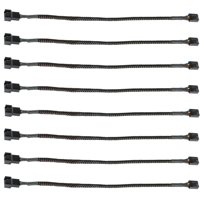 4-Pin PWM Fan Splitter Cable,10.6 inch PC Fan Extension Cable, CA PWM Fan Extension Cable, for Computer ATX Case 4-Pin/3-Pin Cooling Fan Cable (8 Pack） 8 Pack