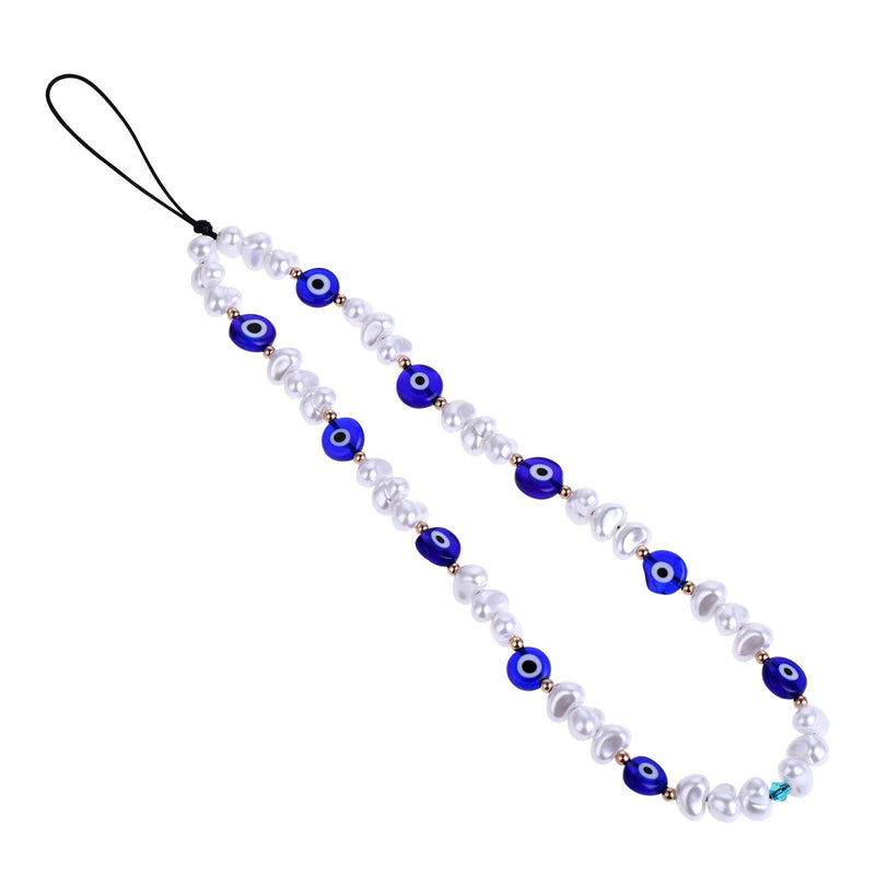 TIESOME Beaded Phone Charm, Evil Eye Beaded Lanyard Wrist Strap Face Beaded Phone Charm Handmade Phone Chain Strap Keychain for Men Women Girls Cell Phone String Strap (Set A) Set A