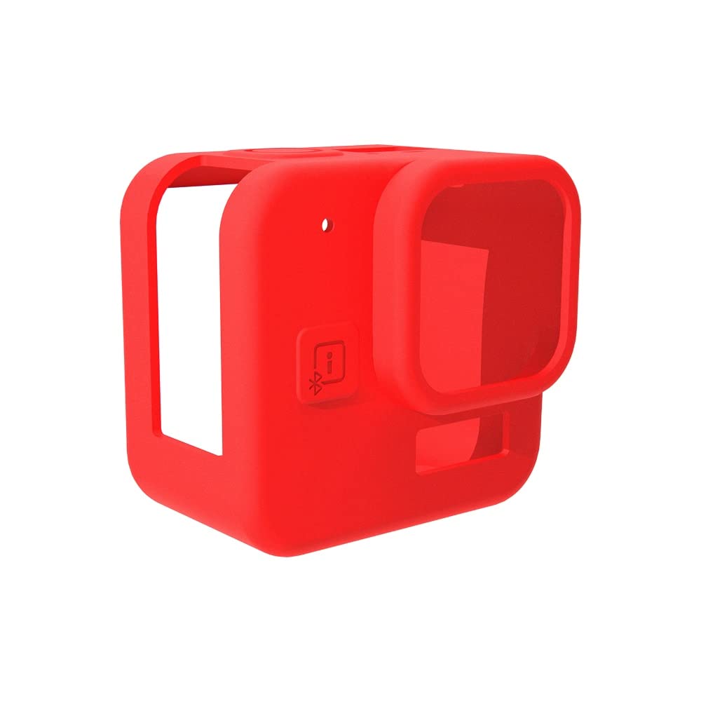 Silicone Case for GoPro Hero 11 Black Mini Tempered Glass Lens Protector Protective Film Cover for GoPro11 Mini Accessories (Red Case) Red Case