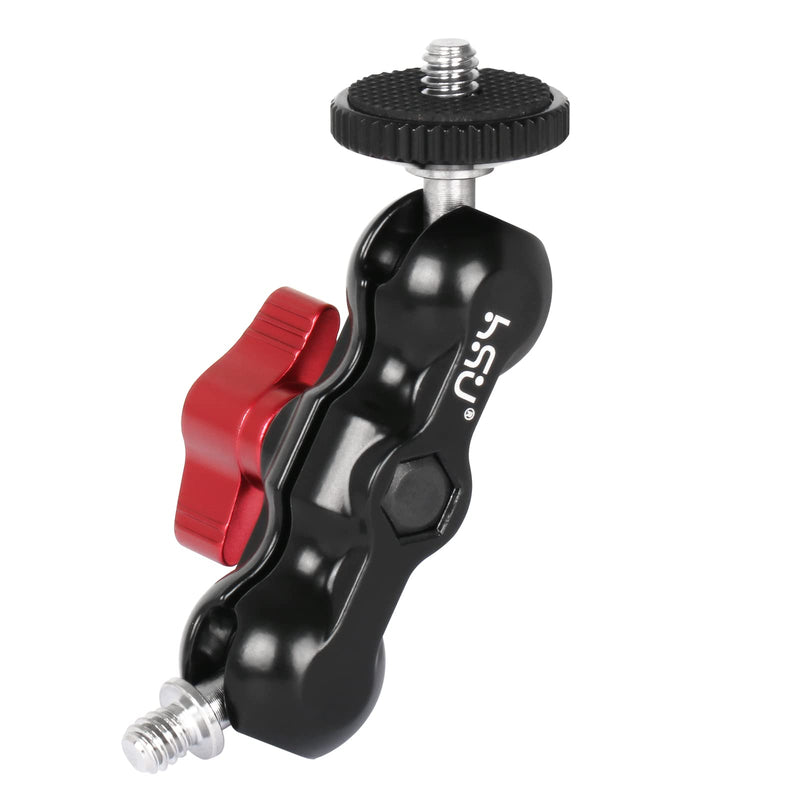 HSU Magic Arm with Dual Ball Head (1/4"-20 Screw) Aluminum Alloy Metal Adjustable Universal Extension Magic Arm for Monitor, Microphone, GoPro
