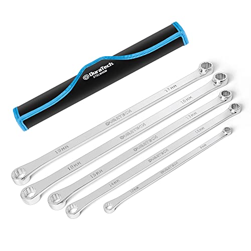 DURATECH 5-Piece Extra Long Wrench Set, Double Box End, Metric
