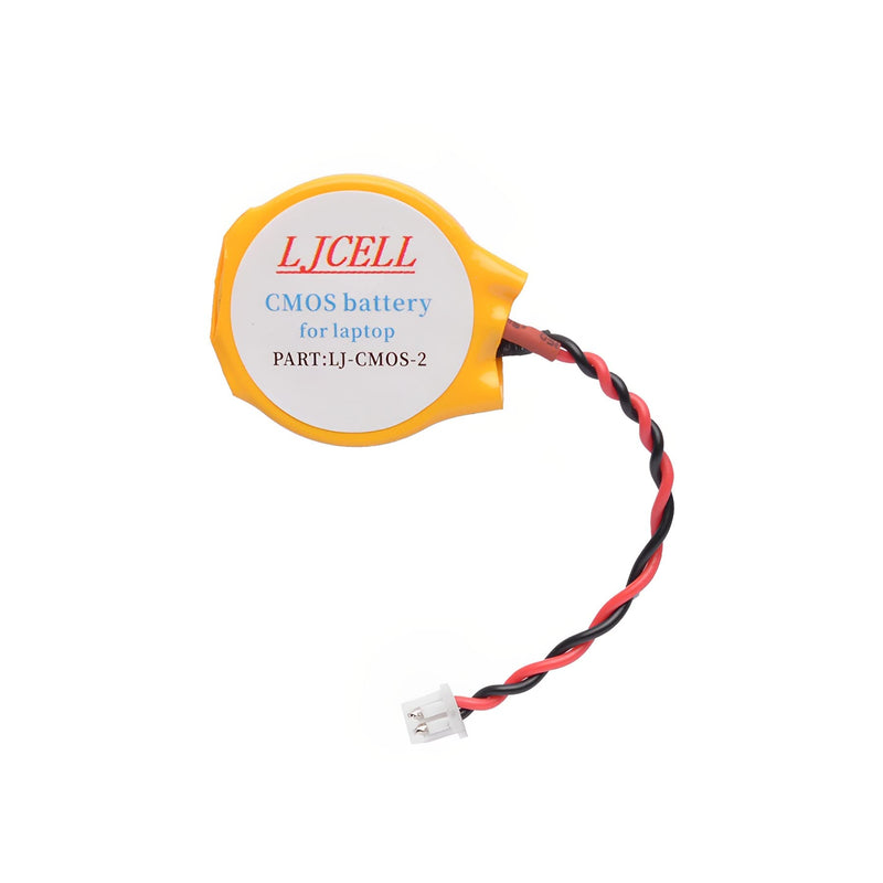 LJCELL CMOS Battery for Intel NUC Laptop PS2 PS3 Backup BIOS RTC CR2032 Battery with 2 Wire Cable and Connector CMOS-CR2032-2 1 Count (Pack of 1)