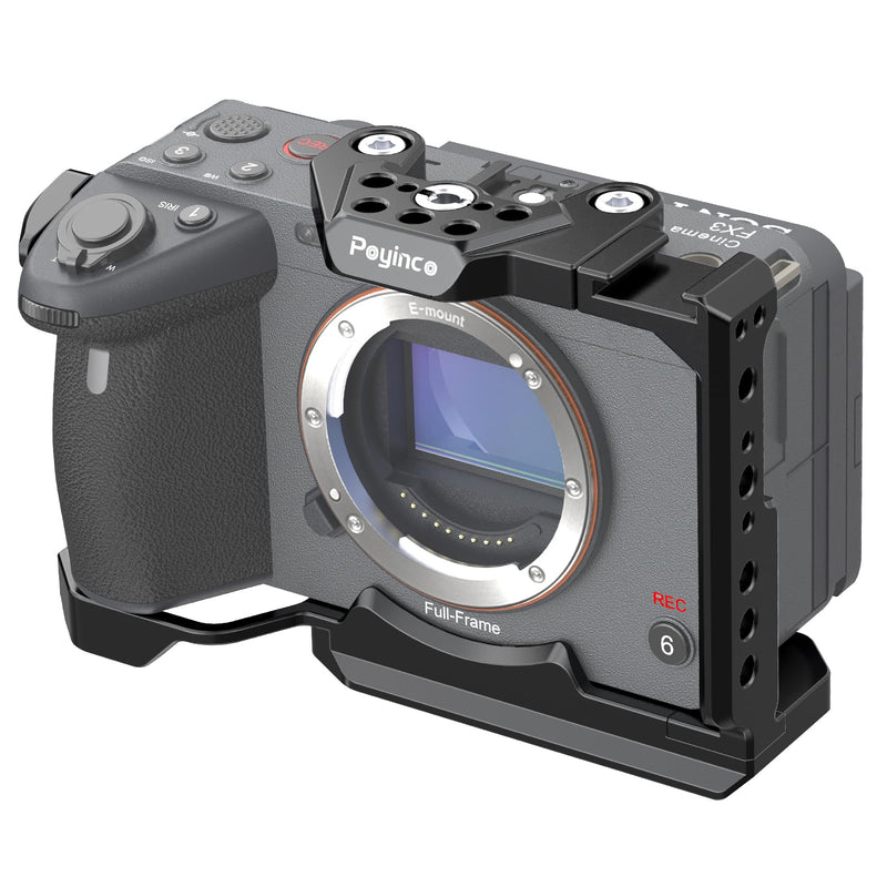 Camera Cage with Standard Cold Shoe for SonyFX3/FX30 Camera etc– Black
