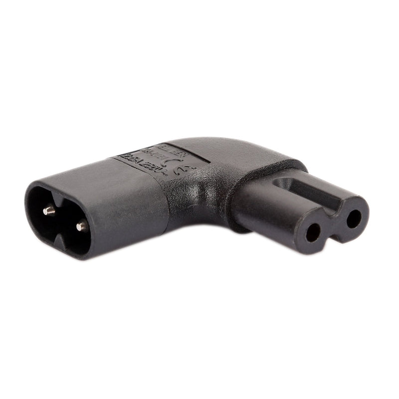 Strhowill IEC320 C8 to C7 AC Power Adapter C8 to C7 90 Degree Left/Right Angled Adapter IEC 320 C8-C7 90 Degree Vertical Left/Right Angle Power Adapter Adapter Left/ Right Angle