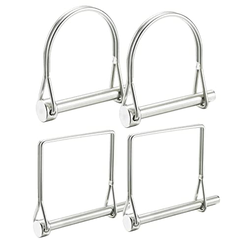 Heavy Duty Trailer Hitch Pins, Safety Coupler Pins 1/4 Inch Diameter, 1.97 Inch(50mm) Length, 316 Stainless Steel(4 Pcs)