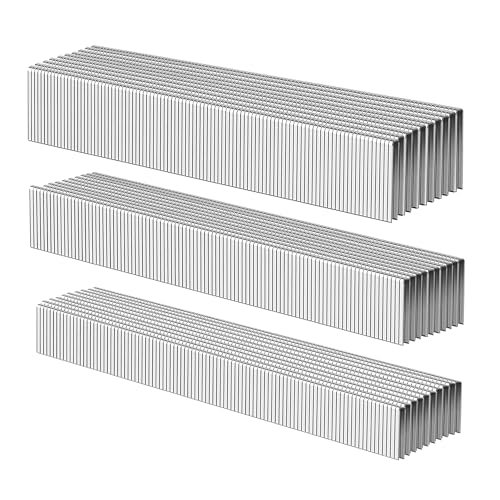 HW HAMWOO 18 Gauge 1/4" Narrow Crown Staples,1/2",3/4",1":3000pcs 3Sizes(1/2",3/4",1")--3000pcs