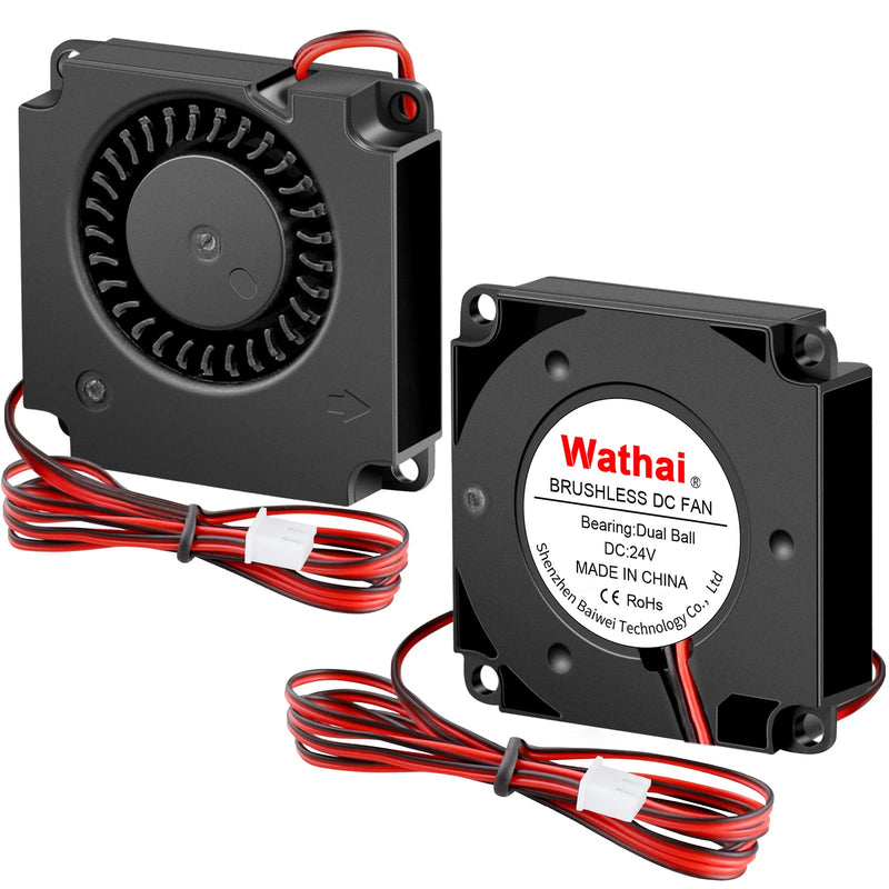 Wathai 40mm x 10mm DC 24V Blower Fan Extruder Hot End Turbo Duall Ball High Speed 4010 Radial Fans for Ender 3 3D Printer Cooling 2 Pack