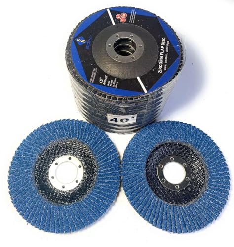 SIGNI T29 4.5" x7/8" Premium Zirconia Abrasive Flap disc for Angle Grinder Sanding, Stock and Rust Removal, Finishing, Grinding, Deburring (4.5 inch T29 40#) 4.5 inch T29 40#