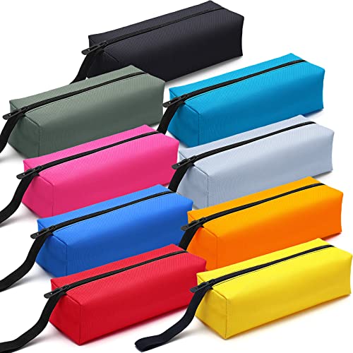 9 Packs Small Tool Pouch Zipper Tool Bags Canvas Waterproof Versatile Hand Zippered Tool Pouches Heavy Duty Multipurpose Zipper Tool Pouch Tote Bag for Organizer Storage (11.8 x 3.9 x 3.9 Inch) 11.8 x 3.9 x 3.9 Inch