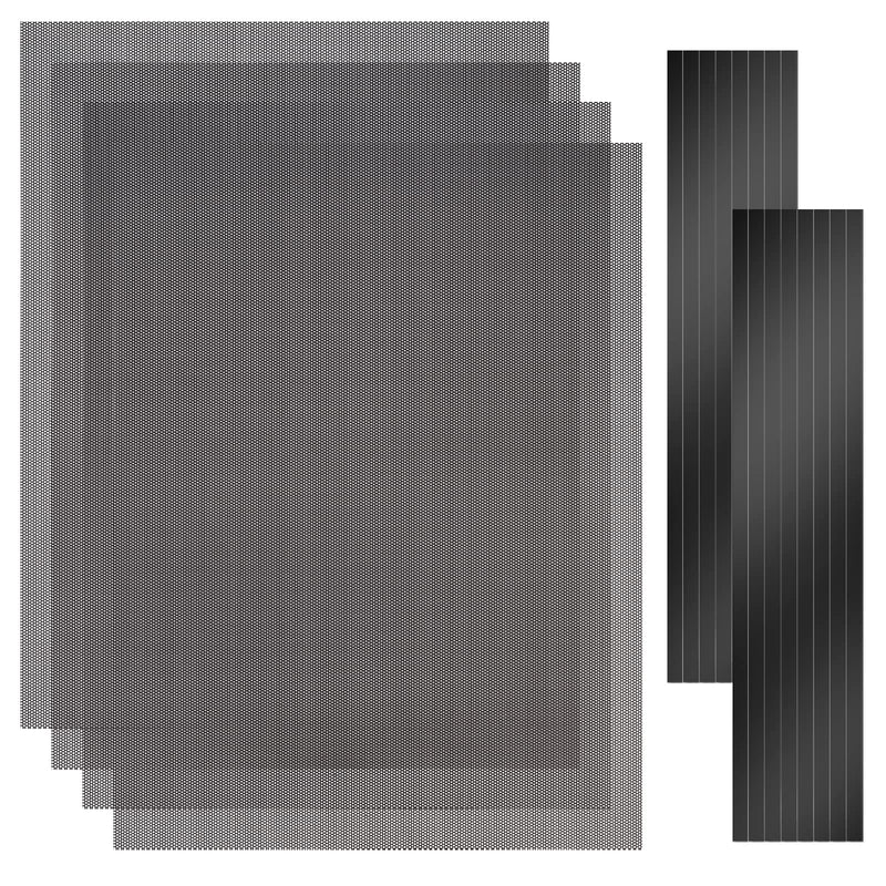 [4 Pack] 400x300mm DIY PC Case Dust Filter, 1.2mm Hole, PVC Dustproof Mesh Filter Cover with Magnetic Strip for Computer PC Case