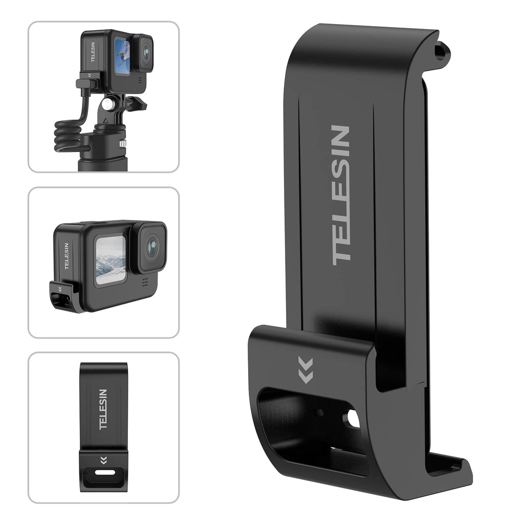 TELESIN G2 Upgraded Battery Cover Door for GoPro 11 10 9, Water Snow Resistant Protective Case Charger Type-C Charging Mount for Go Pro Hero 11 Hero 10 Hero 9 Black Camera Accessories