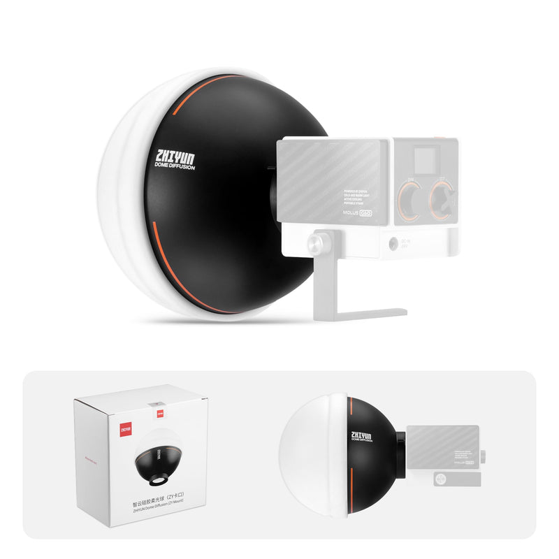ZHIYUN Mini Dome Diffusion Softbox ZY Mount [Official] Quick Folding Quick Set Up with Diffusers/Honeycomb Grid Compatible with X100 X60 Series CX100 G60 CX50 Soft Light Video Recording Portraits Mini Lantern Softbox