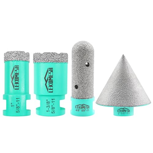 Diamond Core Drill Bits - 25/35mm and Diamond Chamfer Bits 50mm Finger Milling Bits 20mm with 5/8"-11 Thread Tile Hole Saw Cutter Dry Drilling Milling Grinding for Porcelain Ceramic Tile set3