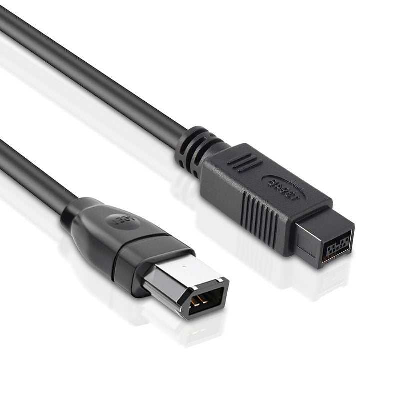 9 pin to 6 pin High Speed Firewire Cable iLink DV Cable Firewire 800 to 400 IEEE 1394 Cord for Mac Pro, MacBook(6ft, 9Pin Firewire 800 to 6Pin Firewire 400) 9 Pin to 6 Pin