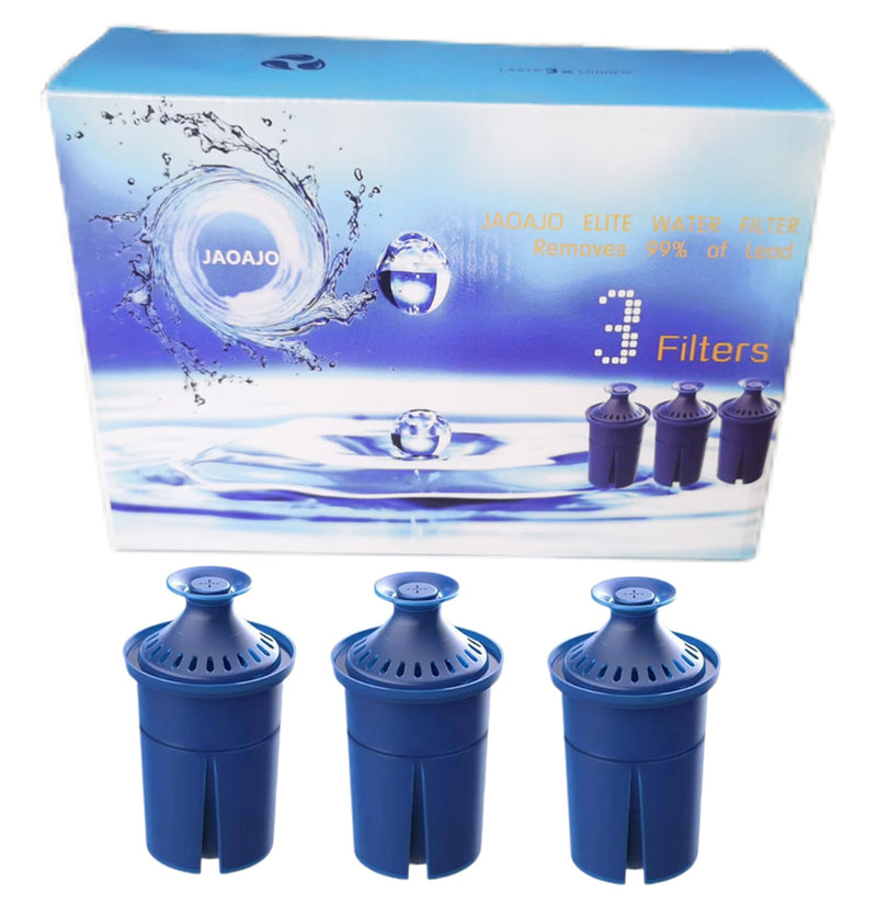 Elite Water Filter Replacements for Brita Pitcher Water Filter and Dispensers, NSF Certified to Remove 99% of Lead,BPA FREE,3 Count(Blue) Blue (3 Count)