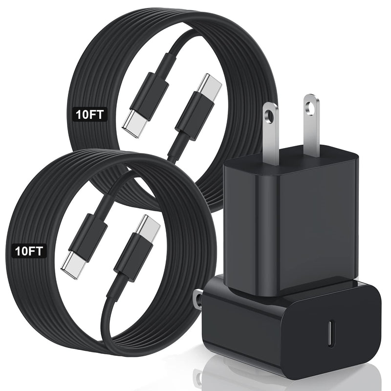 10 ft iPad Pro Fast Charger 2Pack(Grey), Apple 20W USB C Charger Block with Long USB C to C Cable for iPad Pro 12.9 in 5th/4th/3rd Gen,iPad Pro 11 in 2021/2020/2018,iPad Air 5th/4th Gen,iPad Mini 6th For USB C iPad-Grey 2Pack-10FT